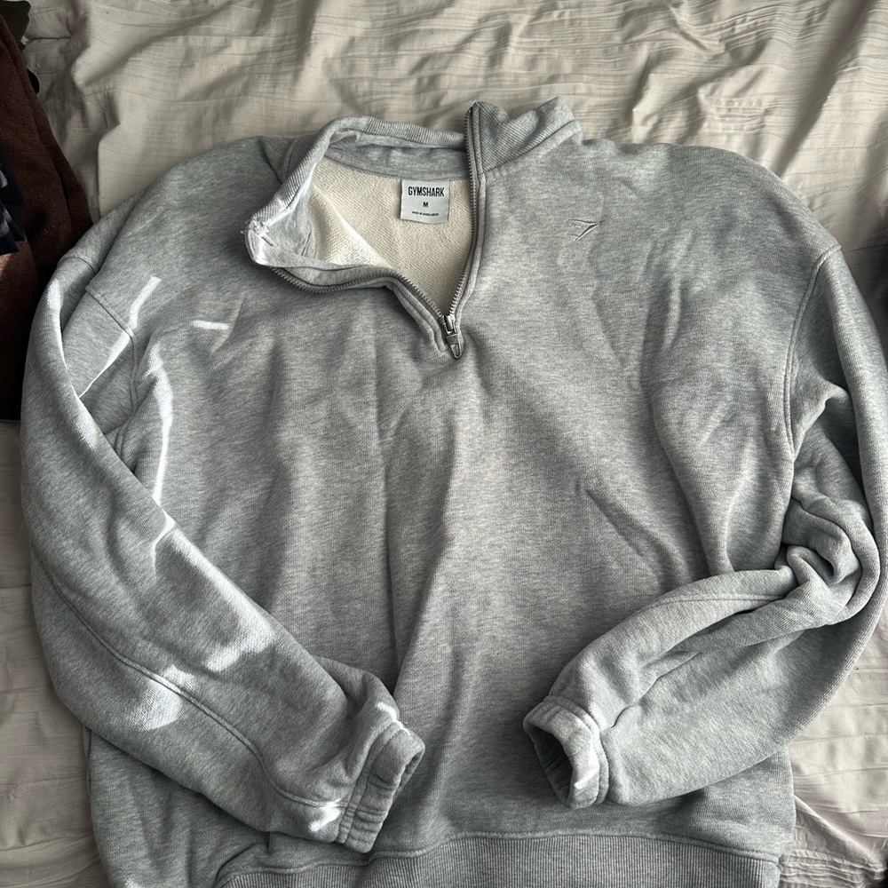 Gymshark Women Gray Quarter-Zip Pullover Sweater